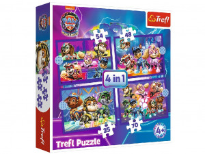 Trefl 34621 Puzzles 4in1 Rescue Heroes VIACOM Paw Patrol THE