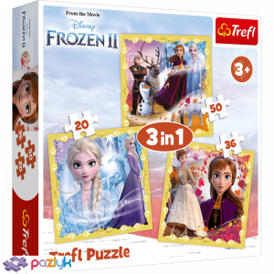 Trefl 34847 Puzzles 3in1 The power of Anna and Elsa / Disney Frozen II ...