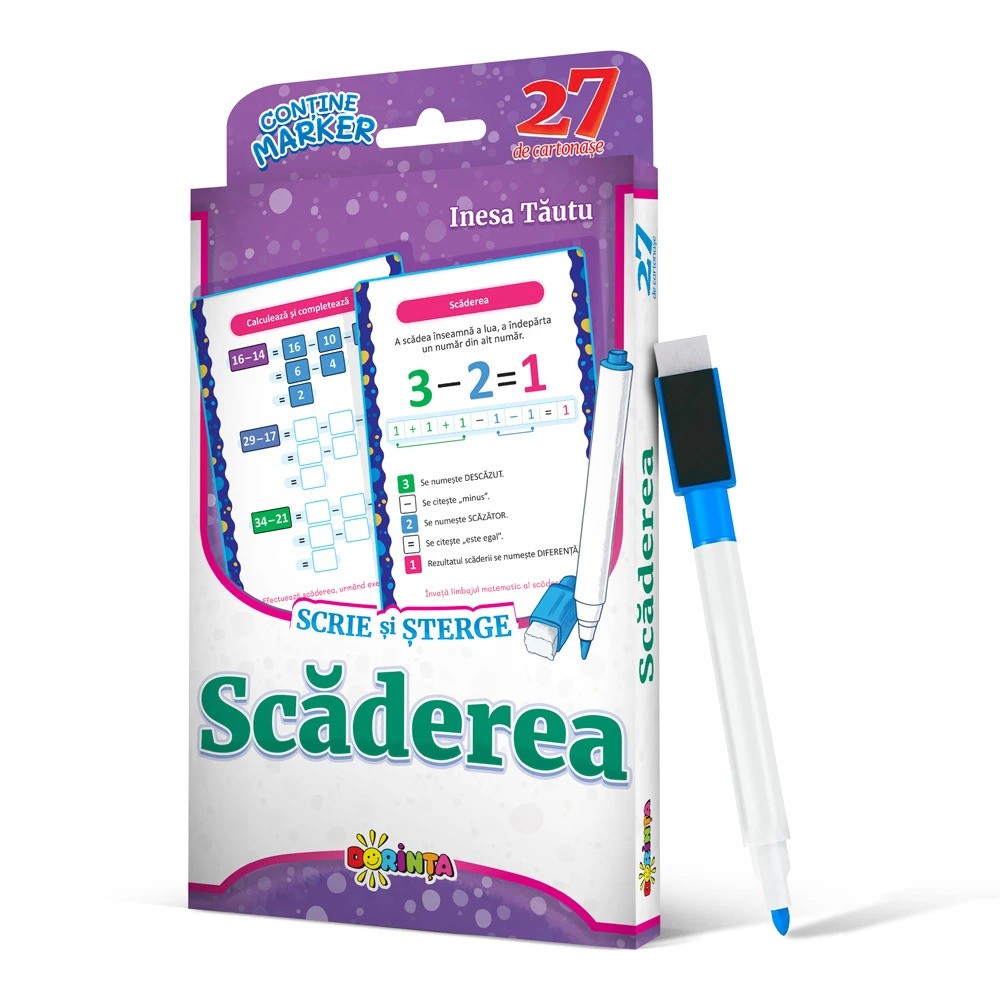 27 de cartonase. Scrie si sterge. Scaderea