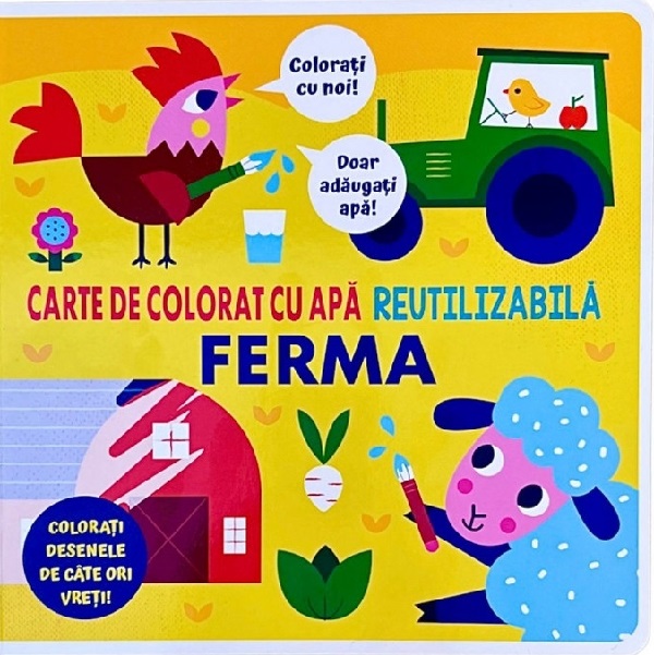 Ferma carte de colorat cu apa