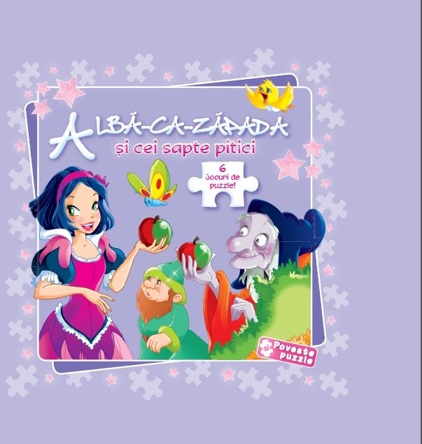 Alba ca zapada 6 jocuri de puzzle si o poveste