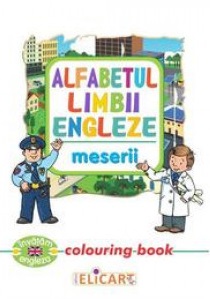 Alfabetul limbii engleze. Meserii colouring book