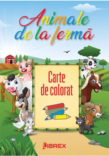 Animale de la ferma. Carte de colorat