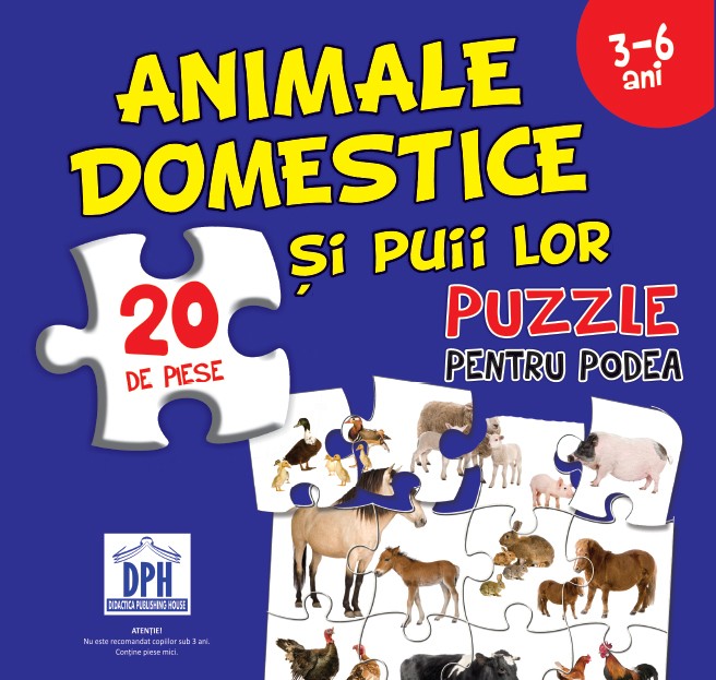 Animale domestice si puii lor  puzzle de podea 50/70 + afis 50/70