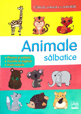 Animale salbatice carti de colorat cu activitati