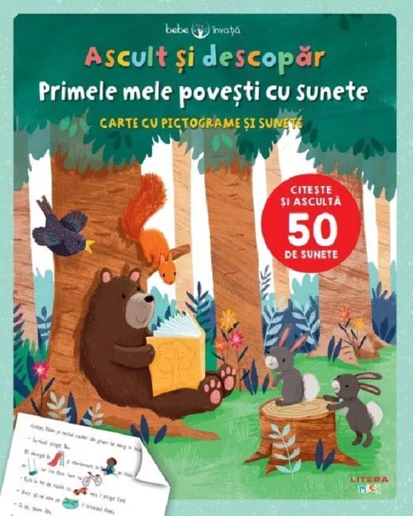 BEBE INVATA. ASCULT SI DESCOPAR. PRIMELE MELE POVESTI CU SUNETE. Carte cu pictograme si sunete