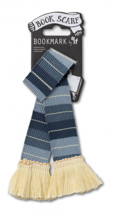 Book Scarf Bookmark Grey & Cream