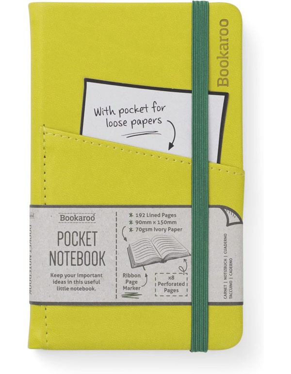 Bookaroo Pocket A6 Notebook Chartreuse
