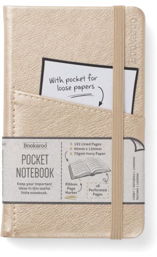 Bookaroo Pocket A6 Notebook Gold