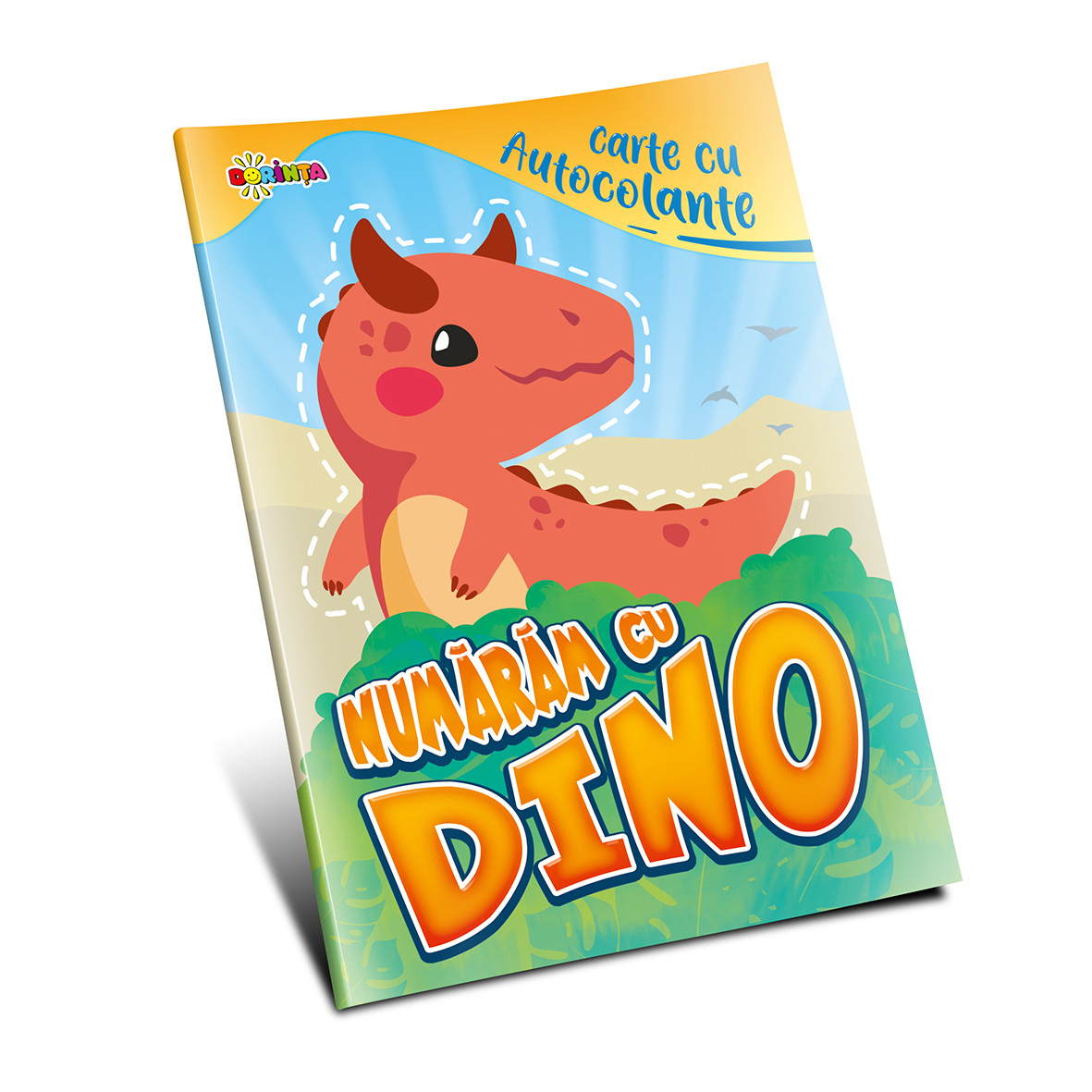 Carte cu autocolante : Numaram cu Dino