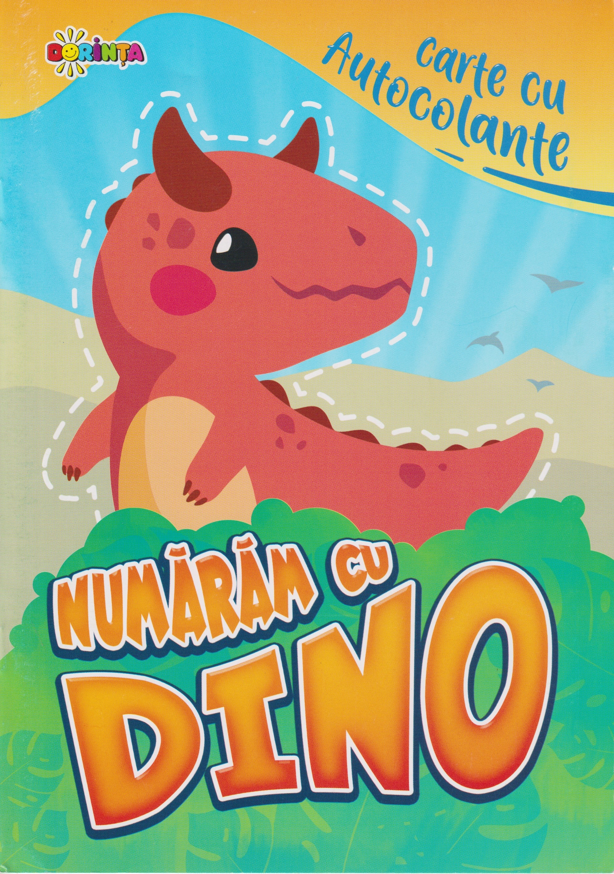 Carte cu autocolante : Numaram cu Dino