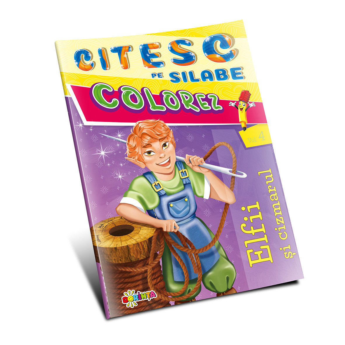 Citesc pe silabe. Colorez. Elfii si cizmarul