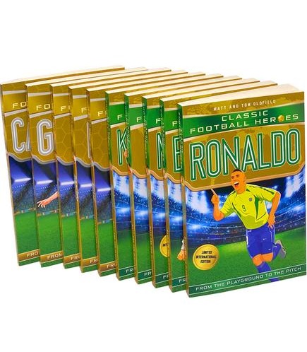 Classic Football Heroes Legend Series Collection 10 Books Set (RonaldoMaradona Figo Beckham Klinsmann ZidaneRooney Giggs Gerrard Carragher)