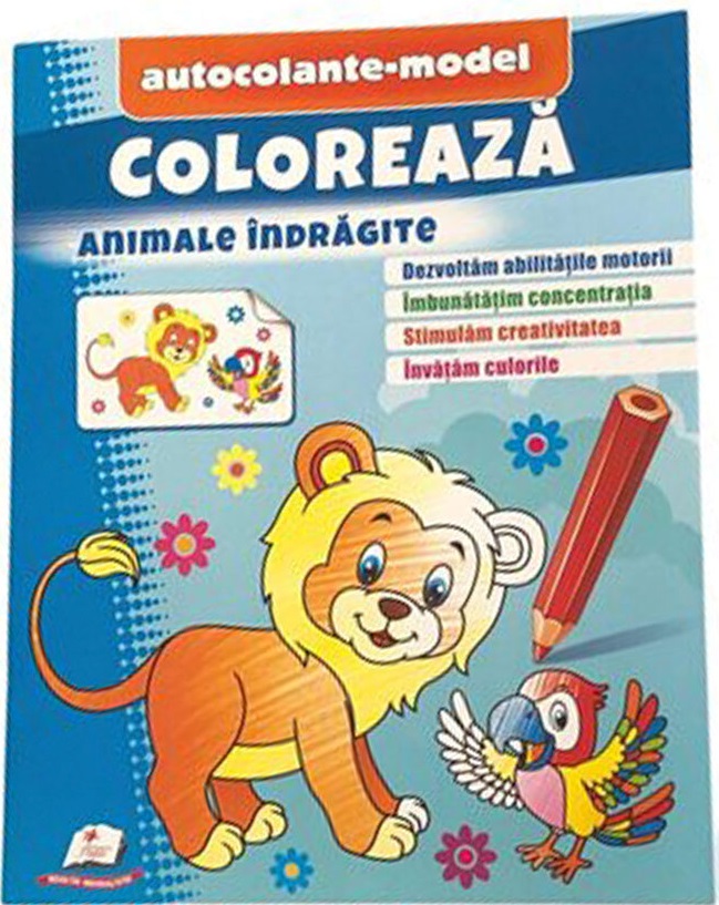 Coloreaza+autocolante Animale indragite