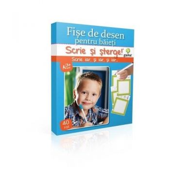 Desen. Fise pentru baieti. Scrie si sterge