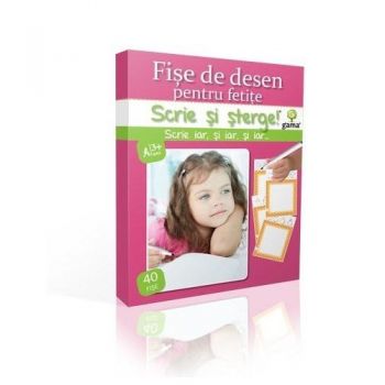 Desen. Fise pentru fetite. Scrie si sterge