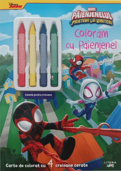 DISNEY MARVEL. PAIENJENELUL SI PRIETENII LUI UIMITORI. Carte de desenat cu 4 creioane cerate