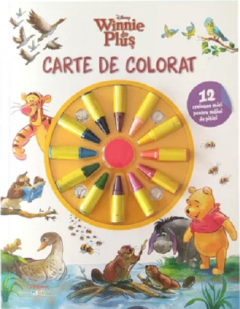 DISNEY. WINNIE DE PLUS. Carte de desenat. 12 creioane mici pentru maini de pitici