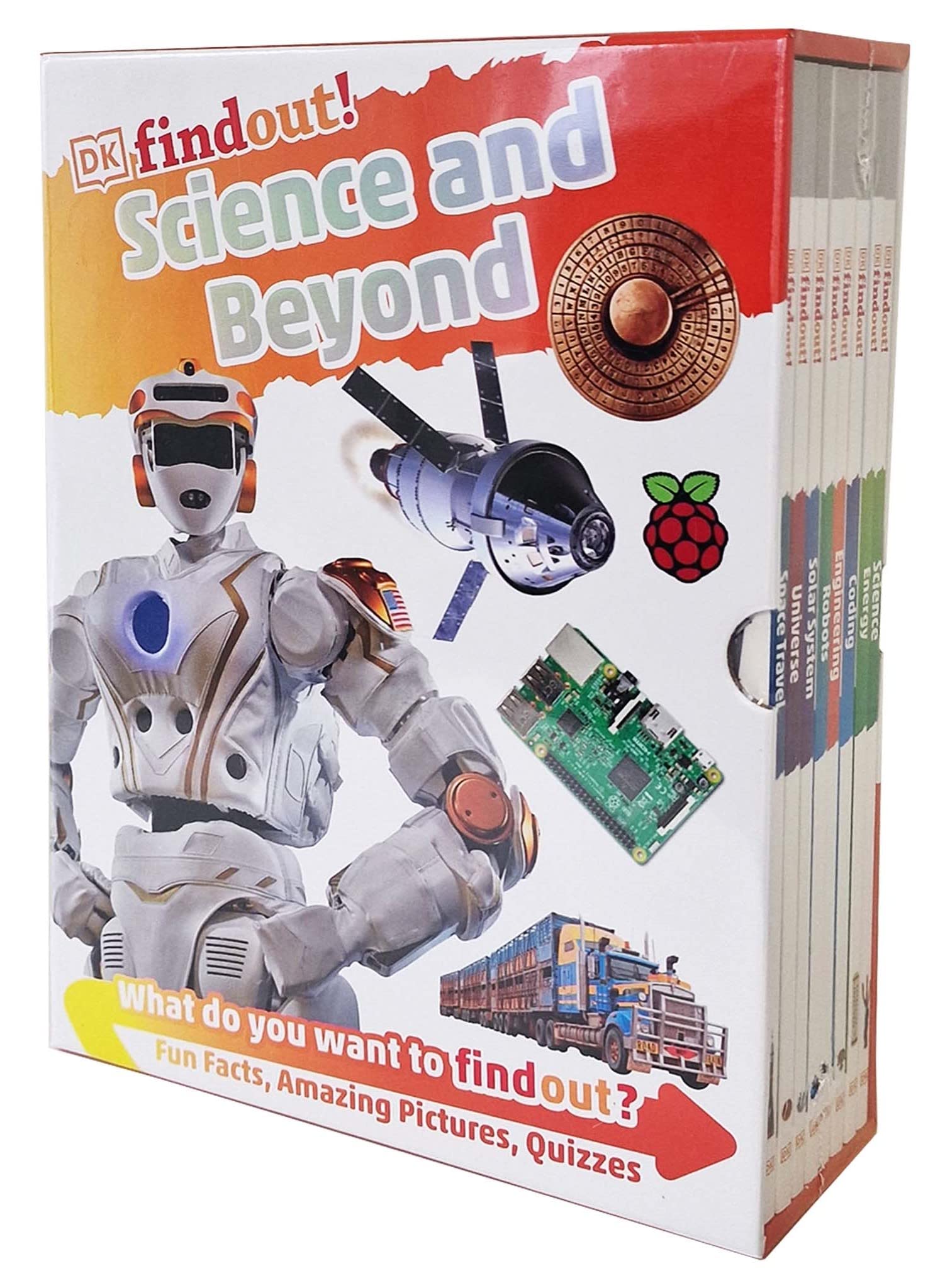 DK Findout!: Science and Beyond Collection 8 Books Box Set (Science Energy Coding Engineering Robots Solar System Universe & Space Travel)