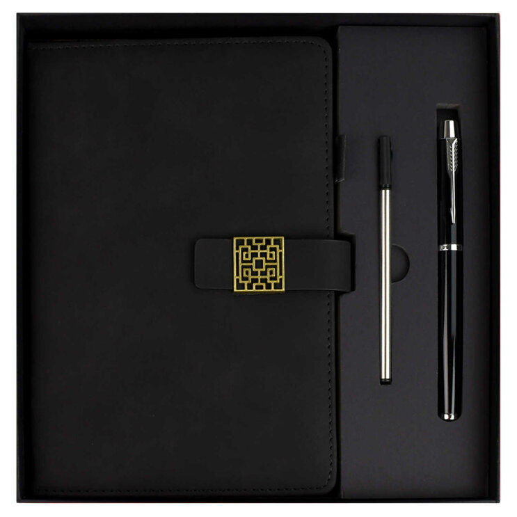 Ежедневник + ручка шариковая + стержень + пакет бумажный (набор подарочный)