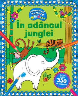 In adancul junglei - Coloreaza dupa numere + Abtibilduri