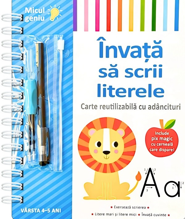 Invata sa scrii literele - Carte cu adancituri