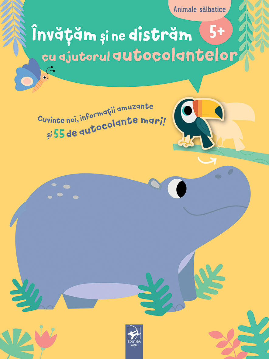 Invatam si ne distram cu autocolante 5+ animale salbatice