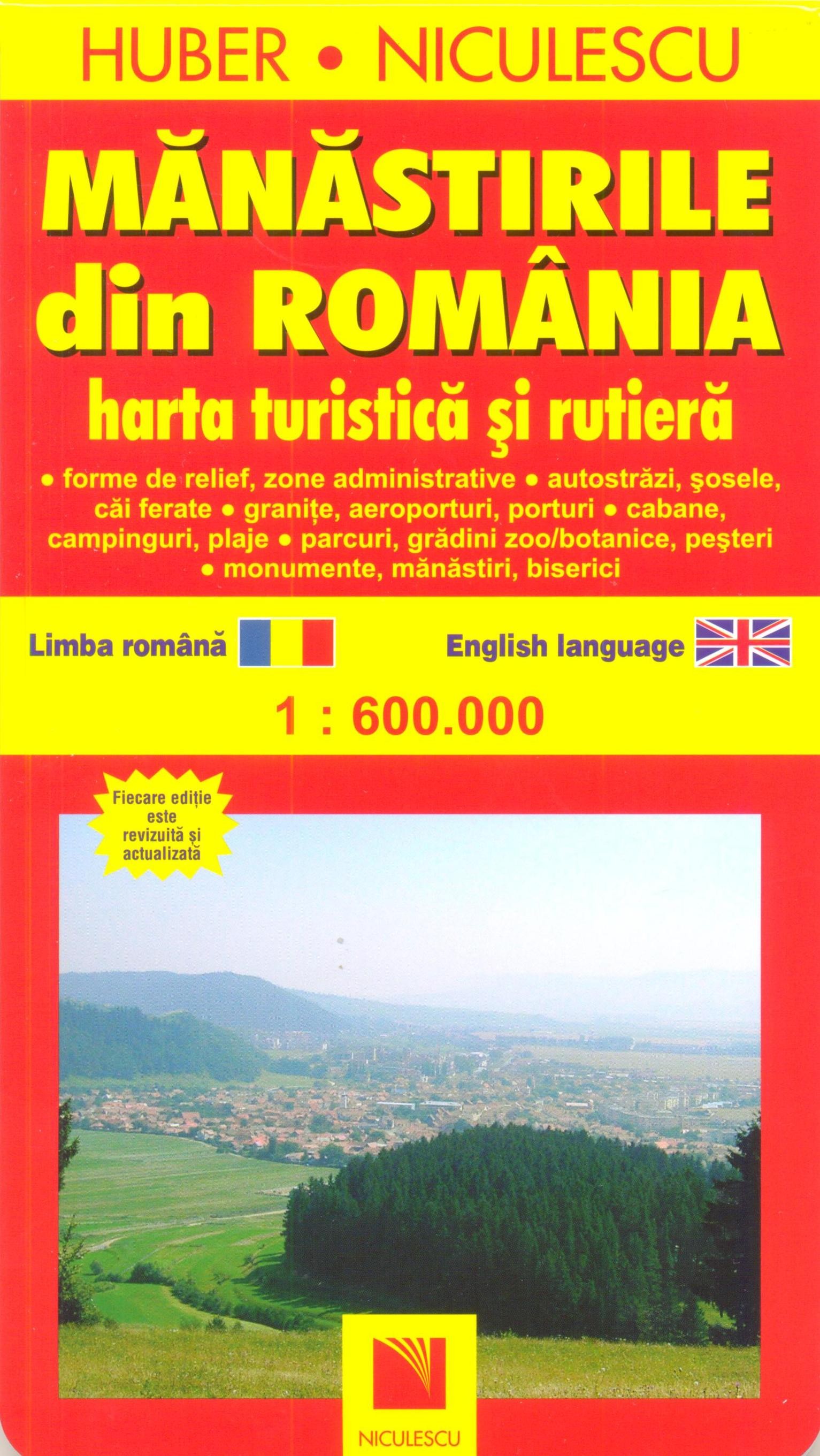 Manastirile din Romania. Harta turistica si rutiera