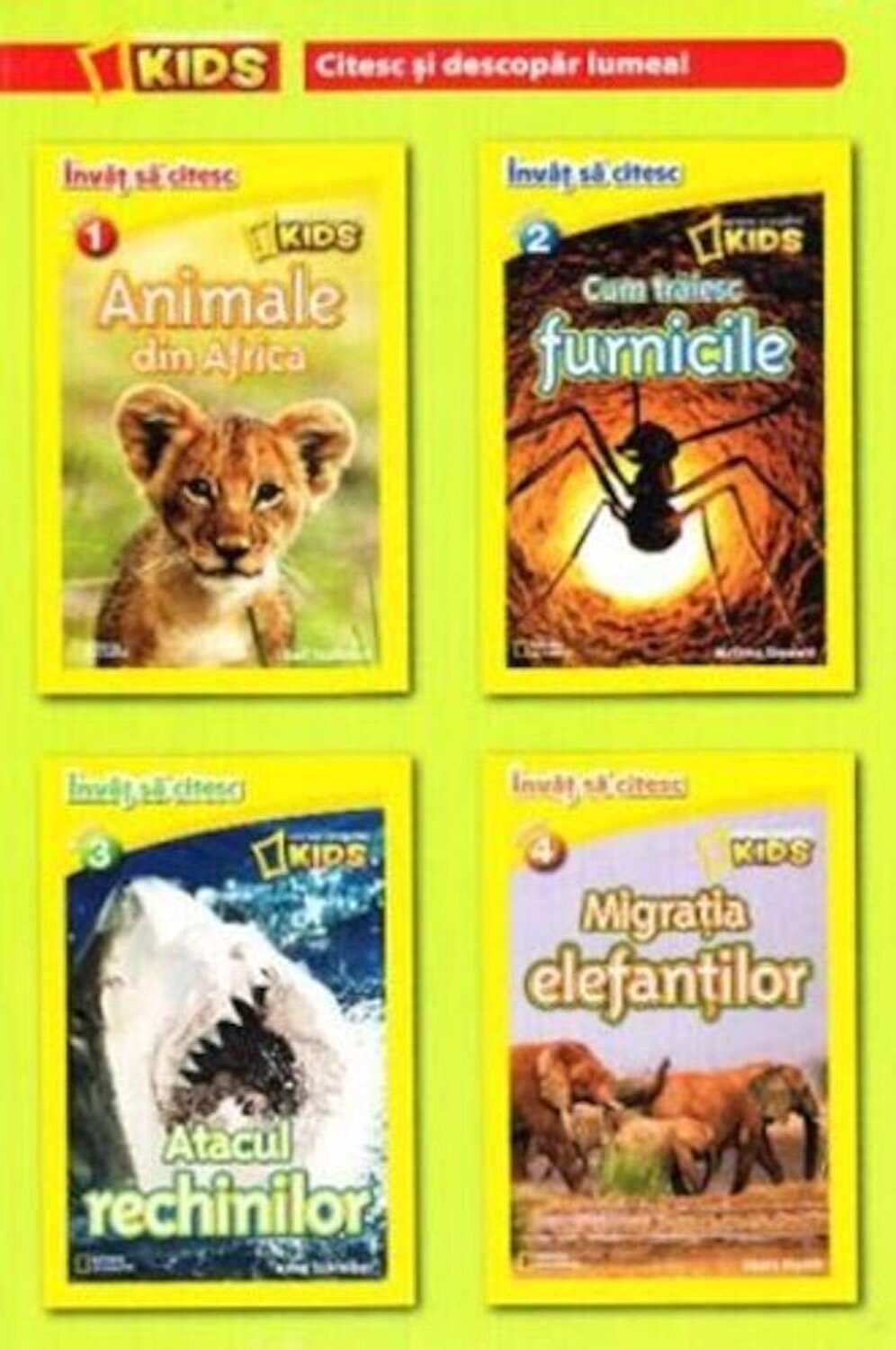 National geographic kids.  citesc si descoper lumea. Invata sa citesc (4 carti)