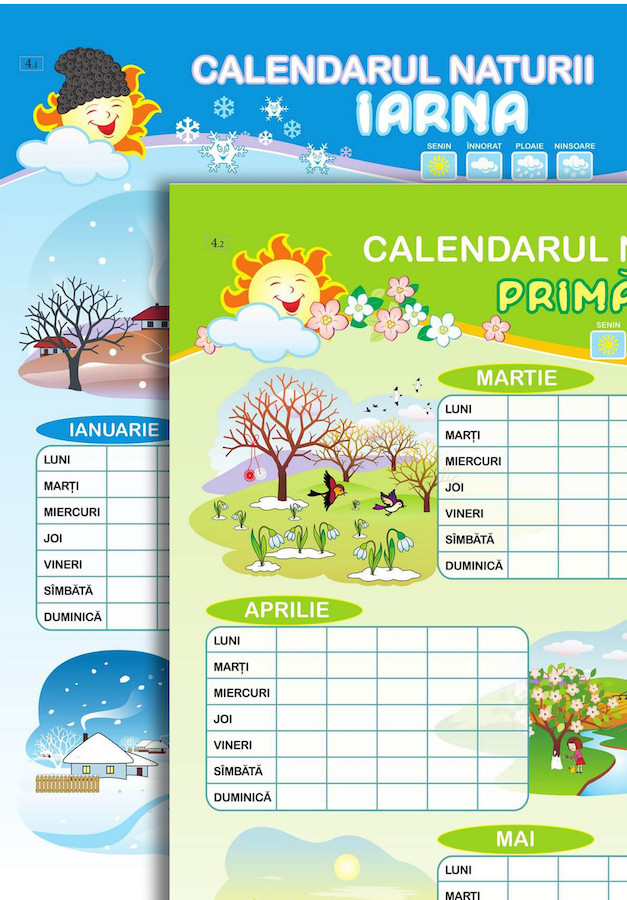 Plansa calendar naturii Iarna-primavara