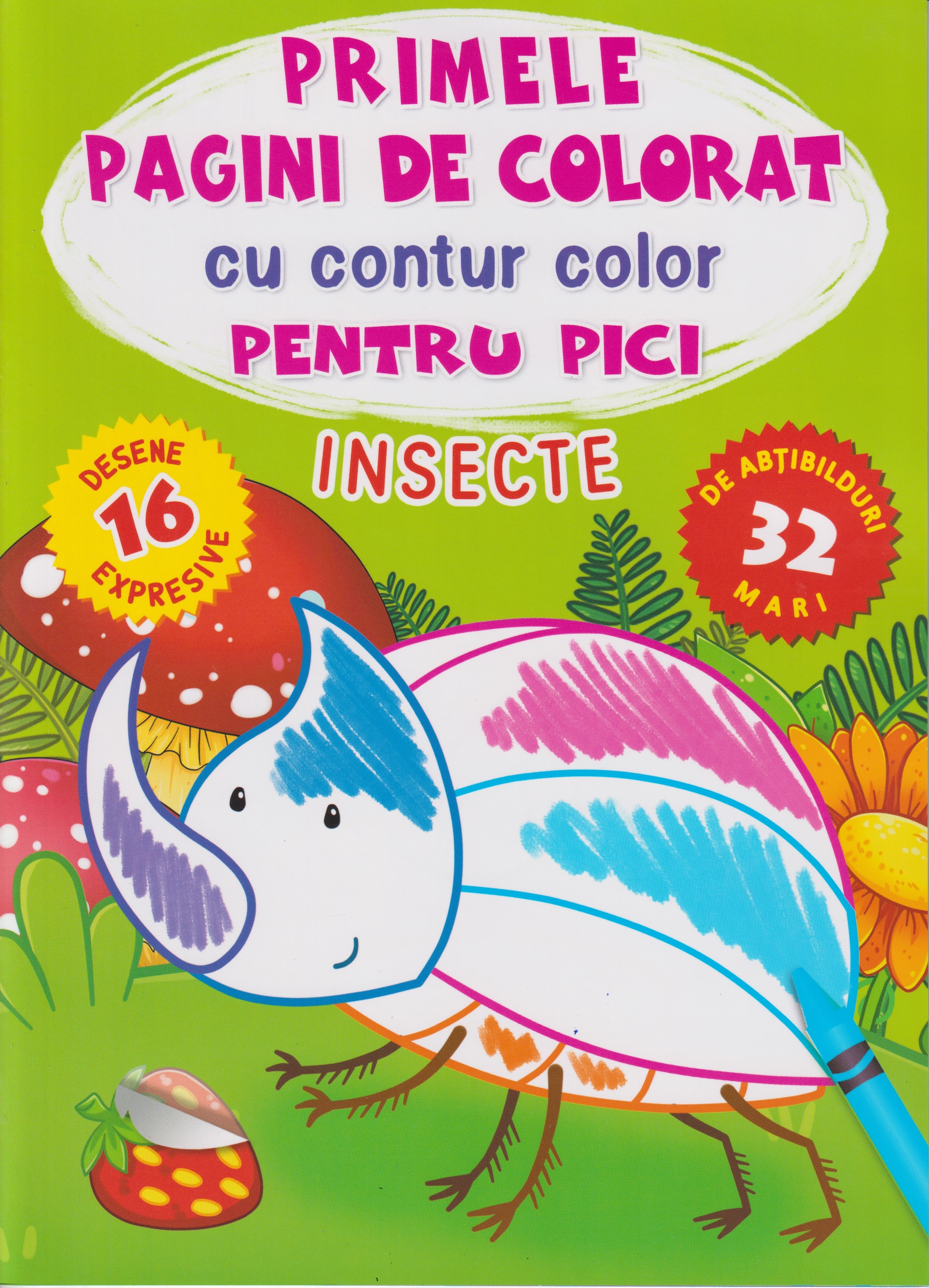 Primele pagini de colorat. Insecte