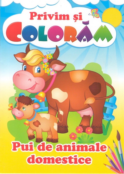Privim si coloram  Pui de animale domestice