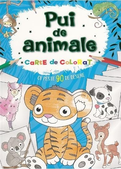 Pui de animale - Carte de colorat