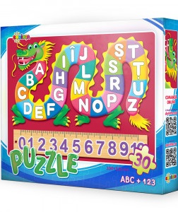 Puzzle. ABC+ 123. 30