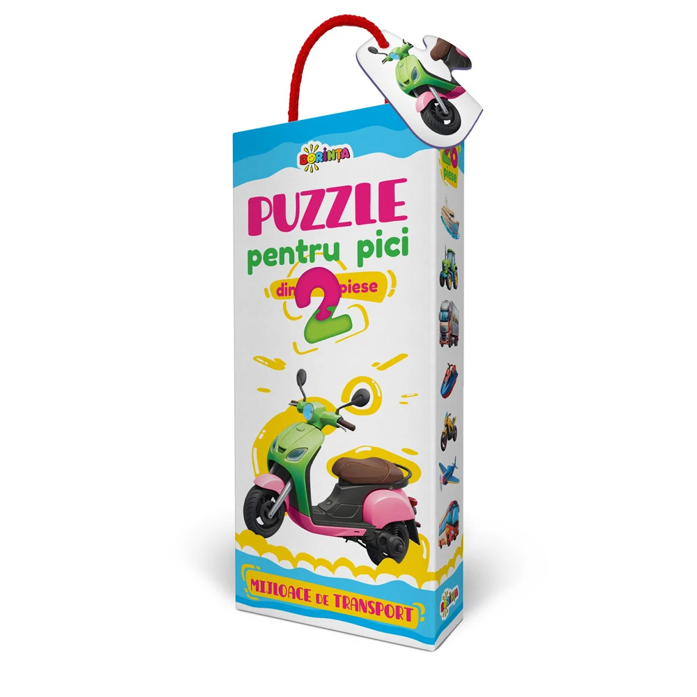 Puzzle pentru pici din 2 piese. Mijloace de transport