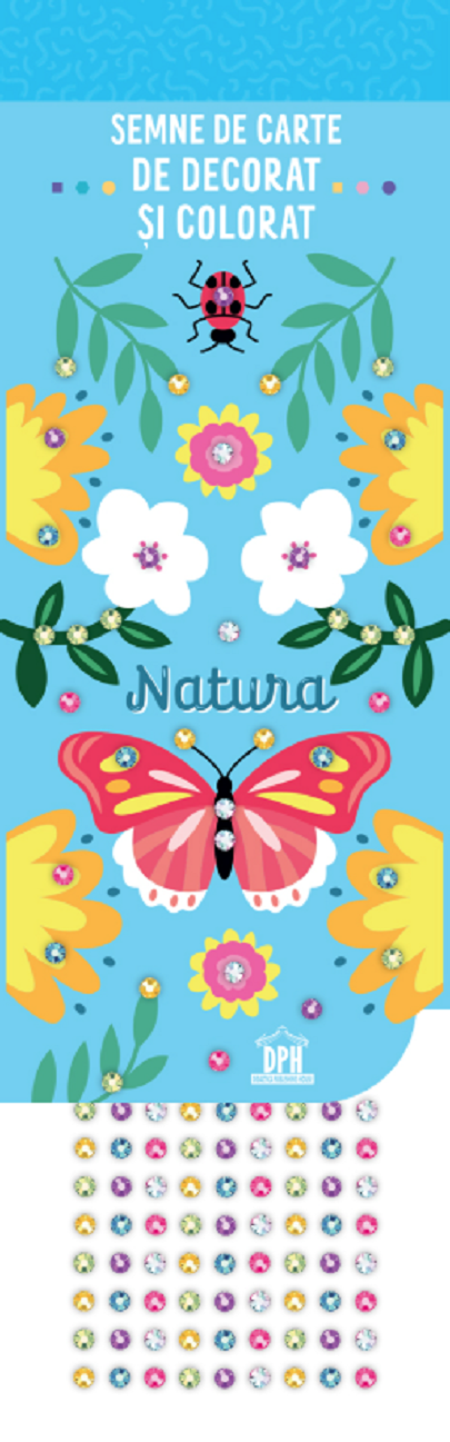 Semne de carte de colorat - Natura (cu strasuri)