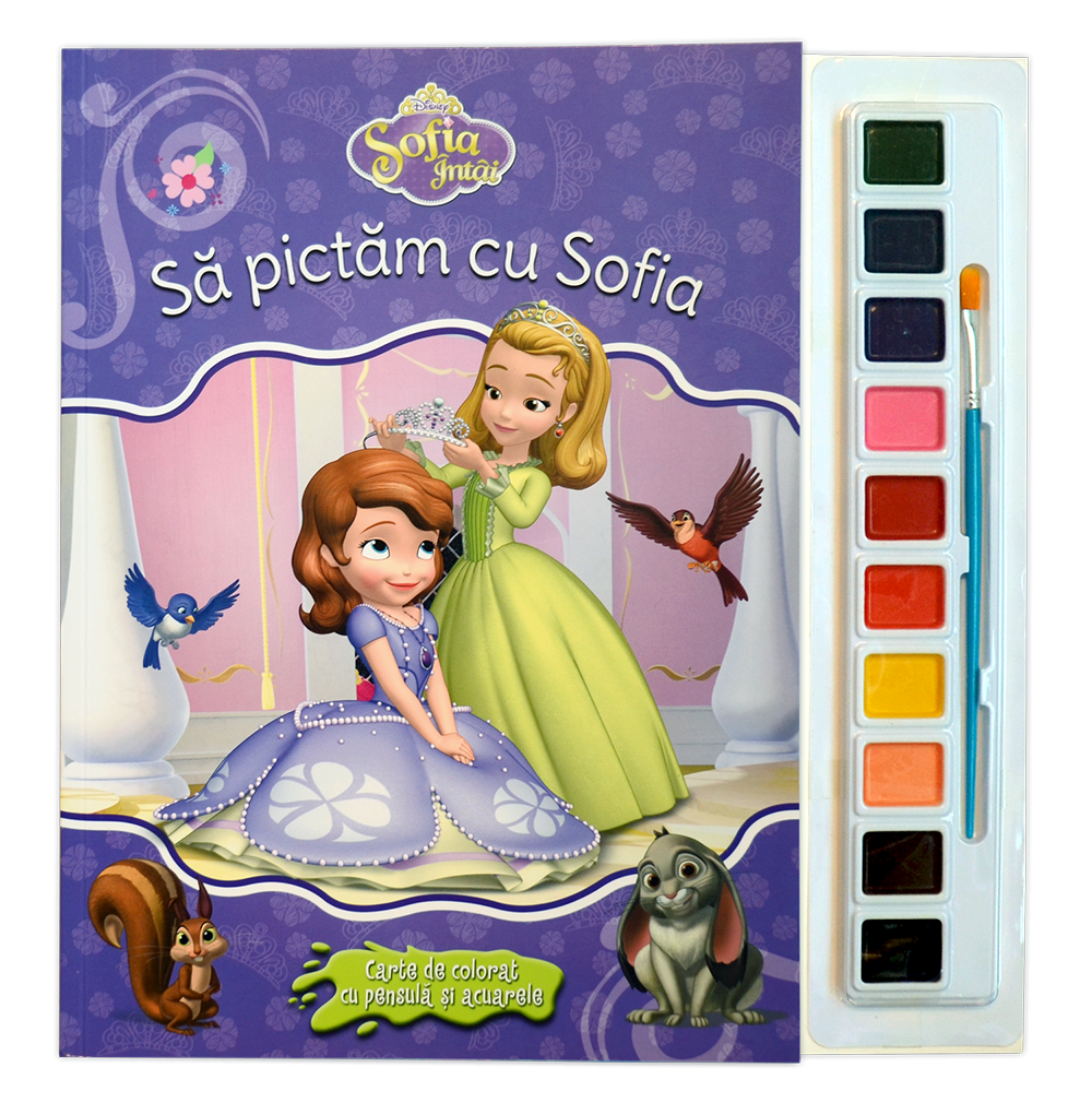 Sofia Intai. Sa pictam cu Sofia. Carte de colorat cu pensula si acuarele