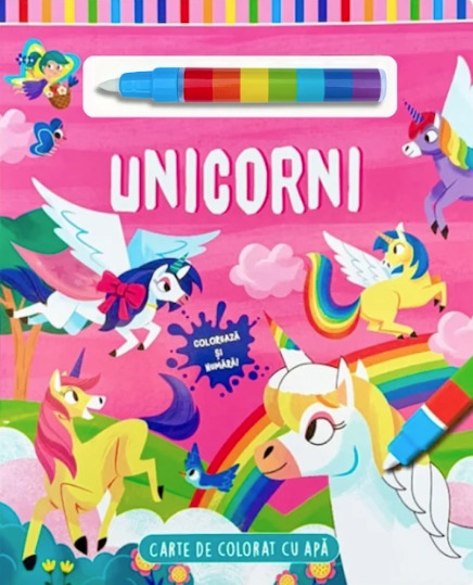 Unicorni - Coloreaza Cu Apa Si Numara