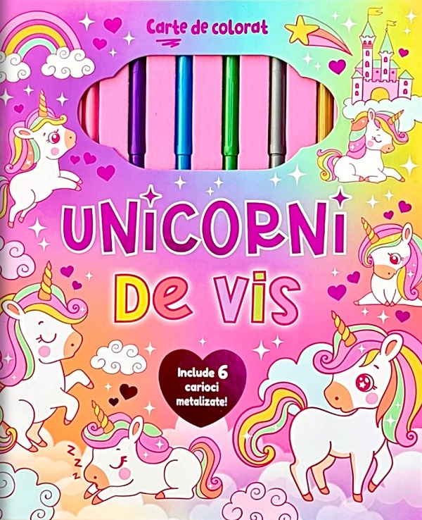 Unicorni de vis - Carte de colorat